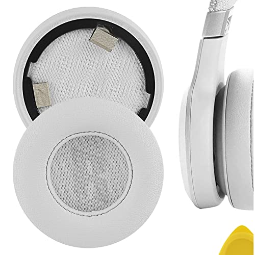 Geekria QuickFit Protein-Leder-Ersatz-Ohrpolster für JBL Live 460NC kabellose On-Ear-Kopfhörer mit Geräuschunterdrückung, Ohrpolster, Ohrmuscheln, Reparaturteile (weiß) von GEEKRIA