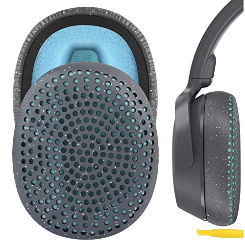 Geekria QuickFit Protein-Leder-Ersatz-Ohrpolster für Skullcandy Riff kabellose Kopfhörer, Ohrpolster, Reparaturteile (grau) von GEEKRIA