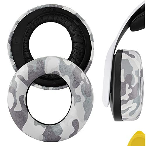 Geekria QuickFit Ersatz-Ohrpolster aus Protein-Leder für Sony PlayStation 5, Pulse, 3D, PS5, kabellose Kopfhörer, Ohrpolster, Ohrmuscheln, Reparaturteile (Camo) von GEEKRIA