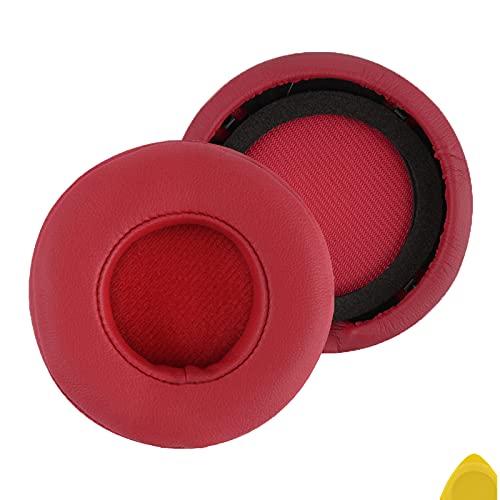 Geekria QuickFit Protein Leder Ohrpolster Ersatz für Monster B MIXR Kopfhörer, Ohrpolster, Earpads Repalcement (Rot) von GEEKRIA