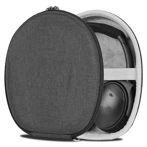 Geekria Shield Hülle kompatibel mit Bose QC Ultra, QC45, 700, QC35 Gaming, QC35 II, QC35, QC SE Kopfhörer, Ersatz Schutzhülle Hartschale Reisetasche mit Kabelaufbewahrung (Grau) von GEEKRIA