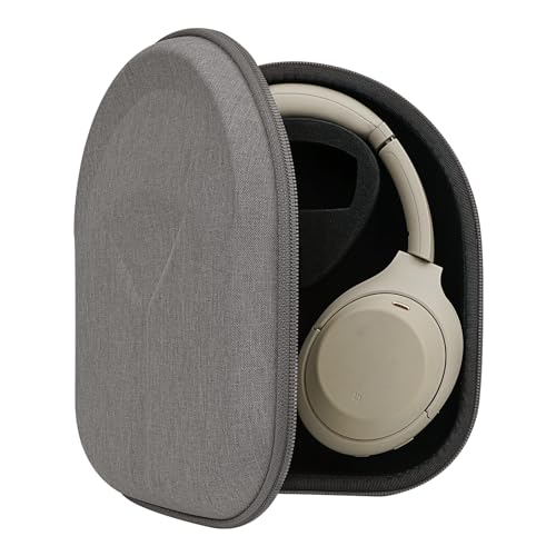 Geekria Shield Kopfhörer-Hülle kompatibel mit Sony WH-1000XM5, WH-1000XM4, WH-1000XM3, WH-1000XM2, WH-910N Hülle, Ersatz Hartschale Reise Tragetasche mit Kabelaufbewahrung (Hellbraun) von GEEKRIA