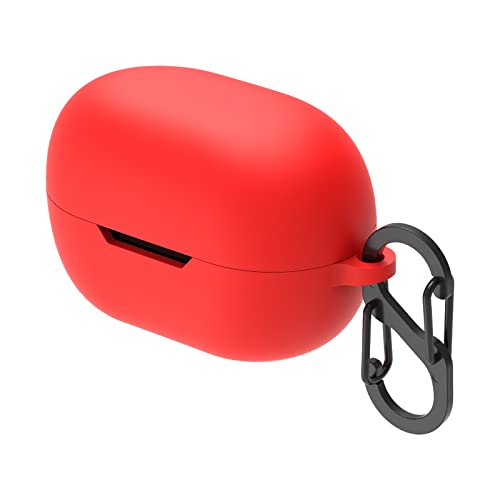 Geekria Silikon Case Cover Kompatibel mit JBL Tune 115TWS True Wireless Earbuds, Kopfhörer Skin Cover, Schutzhülle mit Schlüsselanhänger Haken, Ladeanschluss Zugänglich (Rot) von GEEKRIA