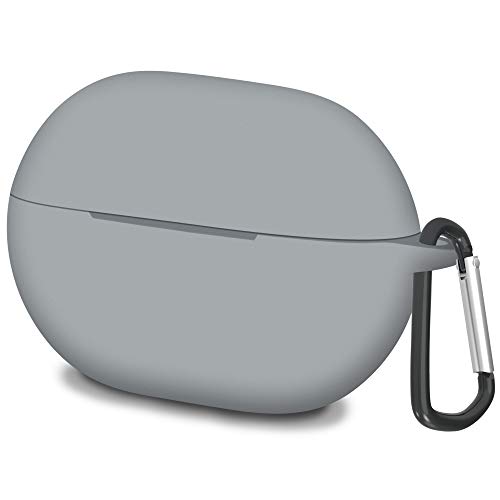 Geekria Silikon-Schutzhülle kompatibel mit HUAWEI FreeBuds Pro True Wireless Ohrhörer, Kopfhörer-Skin Cover, Schutzhülle mit Schlüsselanhänger-Haken, Ladeanschluss zugänglich (grau) von GEEKRIA