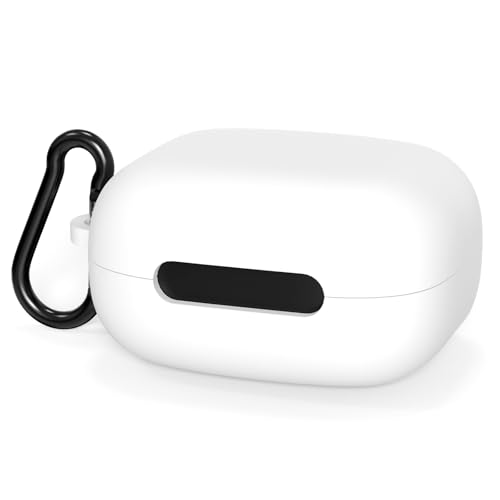 Geekria Silikon-Schutzhülle kompatibel mit Soundcore by Anker C40i True Wireless Earbuds, schützende Kopfhörer-Schutzhülle mit Schlüsselanhänger-Haken, Ladeanschluss zugänglich (weiß) von GEEKRIA