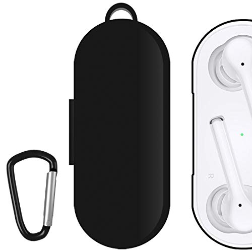 Geekria Silikonkompatibel mit Huawei FreeBuds 3i True Wireless Earbuds Ladegerät Tragetasche Kabellose Kopfhörer Skin Cover mit Schlüsselanhänger Haken Ladeanschluss zugänglich von GEEKRIA