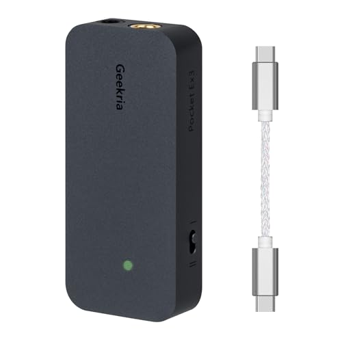 Geekria Pocket Box 3 USB-C tragbarer Kopfhörer-Verstärker, 4,4 mm symmetrischer Ausgang und 3,5 mm Stereo-Ausgang, Mini-Hi-Fi-DAC-Dual-Chip CS43131, unterstützt bis zu 384 kHz/32 Bit von GEEKRIA