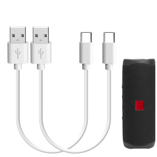 Geekria Typ-C Ladekabel für JBL Charge 4, Flip 5, Pulse 4, Xtreme 2 / USB-A auf USB-C Ladekabel für JBL Wireless Bluetooth Lautsprecher (weiß 30,5 cm) von GEEKRIA