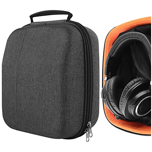 Geekria UltraShell Headphones Case for Large Sized Over-Ear Headphones, Replacement Hard Shell Travel Carrying Bag with Cable Storage, Compatible with Audio-Technica ATH-M50X Headsets (Drak Grey) von GEEKRIA