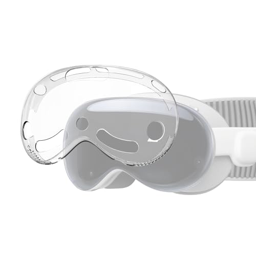 Geekria VR-Headset-Schutzhülle kompatibel mit Appl Vision Pro, weicher TPU-Displayschutz, leichte und langlebige Vorderseitenabdeckung, Zubehör, umfassender Schutz für VR (klar) von GEEKRIA