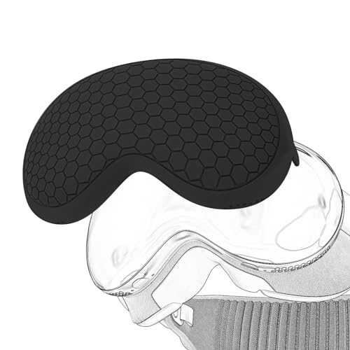 Geekria VR Headset Shell Schutzhülle Kompatibel mit Vision Pro Silikon Weiche Displayschutzfolie Leicht & Langlebig Front Face Cover Zubehör Umfassender Schutz für VR (Schwarz) von GEEKRIA