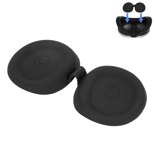 Geekria VR-Objektiv-Schutzhülle, kompatibel mit Meta Quest 3 Headset, Silikon-Schutzkappen-Design, staubdicht und kratzfest, waschbare Schutzhülle (schwarz) von GEEKRIA