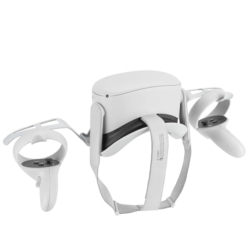 Geekria VR Wandhalterung kompatibel mit Oculus Quest 2, Oculus Rift S, Pico Neo 3, Pico Neo 4, VR Headset und Controller Mount Storage Hook Holder Hanger, Move Controllers Halter (Hellgrau), XNJ1-01 von GEEKRIA