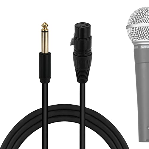 Geekria for Creators 6,35 mm (1/4 Zoll) auf XLR Buchse Mikrofonkabel 2,0 m / 200 cm, kompatibel mit Shure SM58, SM57, SM48, SM7B, MV7, PGA48, PGA58, BETA 58A symmetrisches Mikrofonkabel (Schwarz) von GEEKRIA