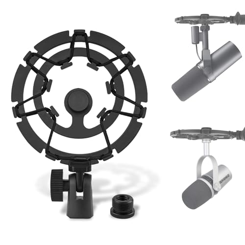 Geekria for Creators Mikrofon-Stoßdämpferhalterung Kompatibel mit MV7, SM7B, MV7X Mikrofon Anti-Vibrations-Aufhängungsadapter Klemme Mikrofonhalter Clip (Schwarz) von GEEKRIA