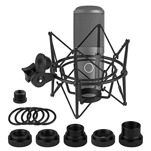 Geekria for Creators Mikrofon-Stoßhalterung, kompatibel mit AKG P120, P220, P420, P820 Mikrofon, Anti-Vibrations-Aufhängungsadapter, Klemme, Mikrofonhalter-Clip (Schwarz/Metall) von GEEKRIA