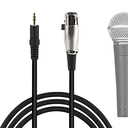 Geekria for Creators Mikrofonkabel, 3,5 mm Stecker auf XLR-Buchse, 2,5 m, kompatibel mit Shure SM58, SM57, SM48, SM7B, MV7, PGA48, PGA58, BETA 58A, symmetrisches Mikrofonkabel (schwarz) von GEEKRIA