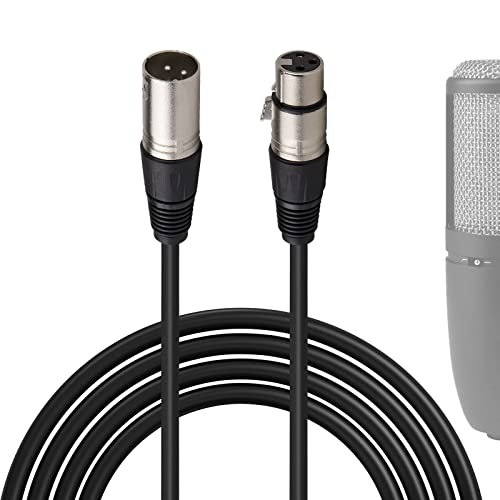 Geekria for Creators Mikrofonkabel XLR-Stecker auf XLR-Buchse, 3 m, kompatibel mit AKG P120, C214, P220, C414 XLS, C414 XLII, 170, P420, C 451 B, D5S, D7, symmetrisches Mikrofonkabel (schwarz) von GEEKRIA