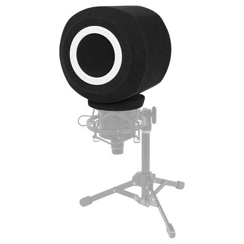 Geekria for Creators Professioneller Mikrofon-Isolationsball, Mikrofon-Windschutz-Popfilter, Schaumstoff-Windschutz kompatibel mit Shure MV7X, MV7+ Mikrofon-Antipop-Schaumstoffabdeckung (schwarz) von GEEKRIA