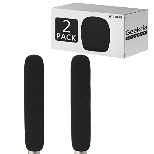 GEEKRIA for Creators Windschutz aus Schaumstoff für Mikrofone mit 3/4 Zoll Durchmesser, Schaumstoffhülle, Schaumstofffilter, kompatibel mit Sennheiser MKH 416-P48U3 (8 Zoll/20,3 cm), 2 Stück von GEEKRIA