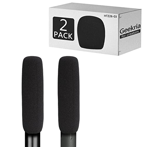 Geekria for Creators Schaumstoff-Windschutz für Mikrofone mit 3/4 Zoll Durchmesser, Schwammfilter kompatibel mit Audio-Technica AT897, BOYA BY-BM6060 (6 Zoll / 2 Stück) von GEEKRIA
