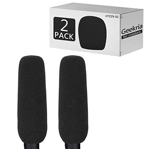 Geekria for Creators Schaumstoff-Windschutz für Mikrofone mit 3/4 Zoll Durchmesser (2 cm) Schwammfilter kompatibel mit Audio-Technica AT875R (4¾ Zoll/2 Stück) von GEEKRIA