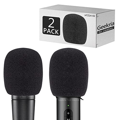 Geekria for Creators Schaumstoff-Windschutzscheibe kompatibel mit Shure SM57-LCE, SM63, SM63L, SM81-LC, SM137, PGA81, Mikrofon-Antipop-Schaumstoffabdeckung, Mikrofon-Windabdeckung, (Schwarz/2 Stück) von GEEKRIA