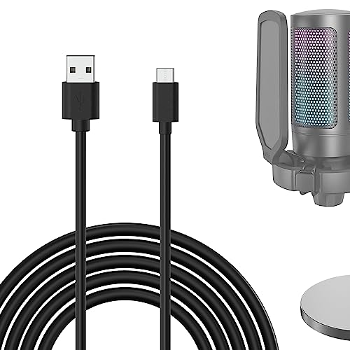 GEEKRIA for Creators USB-A auf Typ-C-Mikrofonkabel, 3 m, kompatibel mit FIFINE AmpliGame A6, HyperX QuadCast S, SoloCast, Logitech G Yeti GX, Tonor TC30 Mikrofonkabel (Schwarz) von GEEKRIA