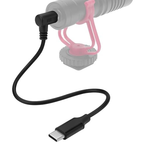 Geekria for Creators USB C auf 3,5 mm TRS Mikrofonkabel, 20 cm, kompatibel mit Rode VideoMicro, VideoMic GO II, Wireless GO II, Mikrofonkabel für Vlog und Podcast (schwarz) von GEEKRIA
