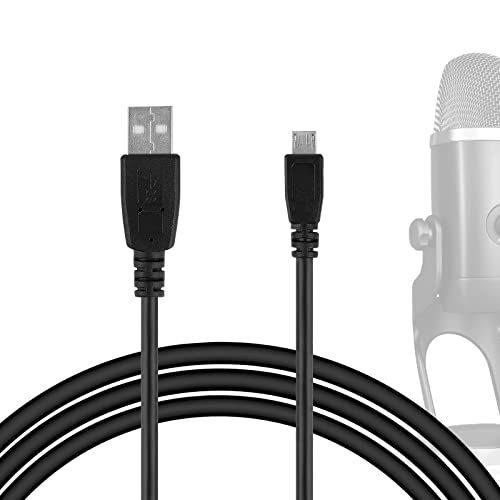 Geekria for Creators USB to Micro USB Microphone Cable 9ft / 2.8M Compatible with Blue Yeti X, Yeti Nano, BONAOK G50, X39, Q31, Q37, Q78, BlueFire, Ankuka Karaoke Microphone Mic Cord (Black) von GEEKRIA
