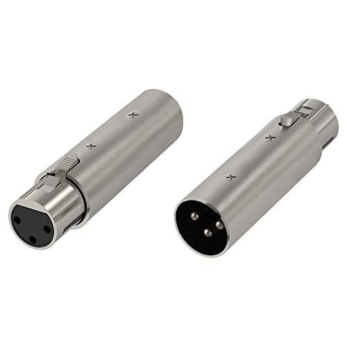 Geekria for Creators XLR-Stecker auf XLR-Buchse, Mikrofonkabel-Adapter, Kompatibel mit Shure SM58, SM57, SM7B, MV7, PGA48, Behringer xm8500 Mikrofonkabelstecker (Silber, 2 Stück) von GEEKRIA