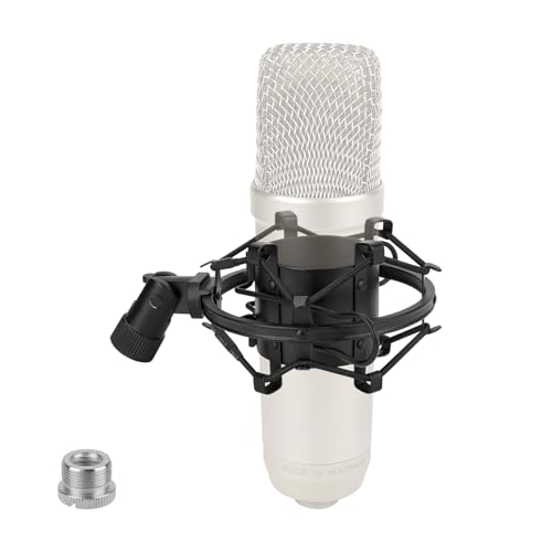 Geekria für Entwickler – Mikrofon-Stoßdämpferhalterung, vibrationshemmende Mikrofon-Adapterklemme, kompatibel mit Audio Technica AT2020, AT2035, AT2050, MXL V67G,Rode NT1 Mikrofonhalter-Clip(schwarz) von GEEKRIA