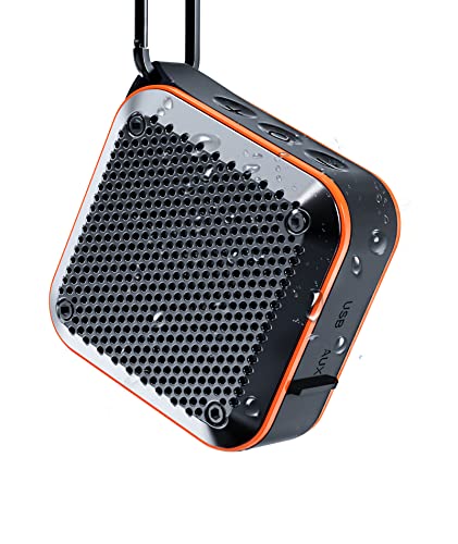 Tragbarer Bluetooth-Lautsprecher, Kleiner tragbarer kabelloser Lautsprecher,8-Stunden-Stereo-Wiedergabe TWS,IPX7 wasserdicht, geeignet für Dusche,Outdoor-Reisen,Party,Strandboot,Camping(orange) von GEEKTOP