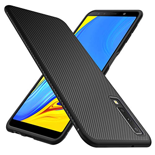 GEEMAI Samsung Galaxy A7 2018 Hülle, [Schwarz Soft Hülle] Ultra Thin Silikon Schutzhülle Tasche Soft TPU Hüllen Handyhülle für Samsung Galaxy A7 2018 Smartphone von GEEMAI