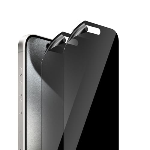 GEEMEE 2 Stück für iPhone 15 Pro Max Privacy Schutzfolie Displayschutz, Anti-Spähen Weich TPU Displayschutzfolie Blasenfreie Blickschutzfolie Anti-Spy Folie von GEEMEE