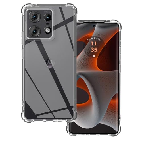 GEEMEE Hülle für Motorola Moto Edge 50 Pro Handyhülle, Weich TPU Bumper Schutzhülle Transparent, Kratzfest Cover Anti-Gelb Stoßfest Crystal Clear Case von GEEMEE