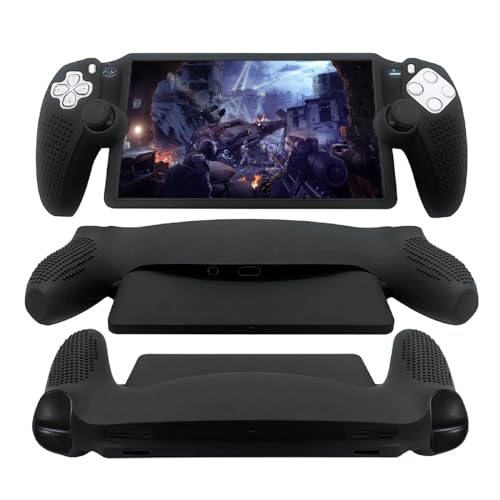 GEEMEE Hülle für Sony PS5 Playstation Portal, Slim Weiche Silikon-SchutzhüLle Tasche, Schutz vor Kratzer, Staub und Scratch-Stoßfest Halbe Packung Case Handyhülle (Schwarz) von GEEMEE