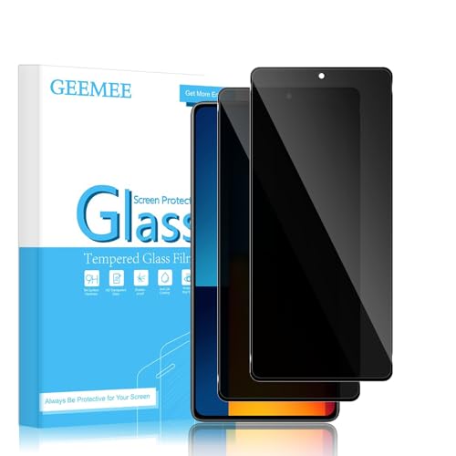 GEEMEE Sichtschutz Schutzfolie für Xiaomi Poco M6 Pro für Panzerglas, 2 Stück 9H Härte Blasenfreie Anti-Spähen Blickschutzfolie, Privacy Gehärtetem Glas Displayschutzfolie von GEEMEE