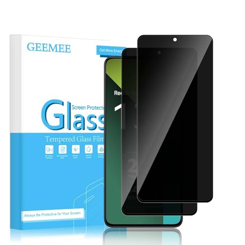 GEEMEE Sichtschutz Schutzfolie für Xiaomi Redmi Note 13 Pro 5G/Poco X6 5G für Panzerglas, 2 Stück 9H Härte Blasenfreie Anti-Spähen Blickschutzfolie, Privacy Gehärtetem Glas Displayschutzfolie von GEEMEE