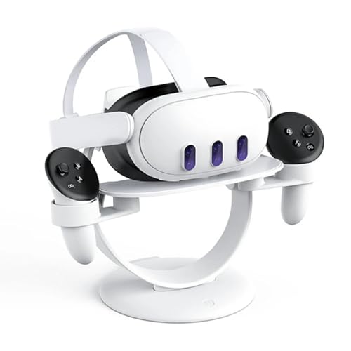 GEEMEE Ständerhalter kompatibel mit Meta Quest 3/2, VR Headset-Ständer für Headset und Touch Controller, Headset-Controllern, Schreibtischständer, Organizer, Ladestation für Quest 3 Headset von GEEMEE
