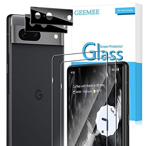 GEEMEE für Google Pixel 7 für Panzerglas Schutzfolie+Kamera Schutzfolie,【2 Stück +2 Stück】 9H Filmhärte Gehärtetem Schutzglas Hohe Empfindlichkeit Displayschutzfolie von GEEMEE