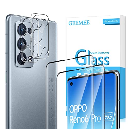 GEEMEE für Oppo Reno 6 Pro 5G für Panzerglas Schutzfolie + Kamera Schutzfolie,【2 Stück +2 Stück】 9H Filmhärte Gehärtetem Schutzglas Hohe Empfindlichkeit Displayschutzfolie von GEEMEE