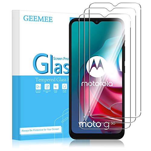 GEEMEE für Panzerglas Schutzfolie für Motorola Moto E13/E22/E22i/E20/ G10/G20/G30,3 Pack 9H Filmhärte Gehärtetem Schutzglas Hohe Empfindlichkeit Displayschutzfolie von GEEMEE