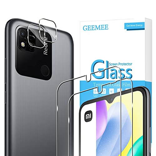 GEEMEE für Redmi 10A/ 9C / 9C NFC für Panzerglas Schutzfolie + Kamera Schutzfolie,【2 Stück +2 Stück】 9H Filmhärte Gehärtetem Schutzglas Hohe Empfindlichkeit Displayschutzfolie (Transparent) von GEEMEE