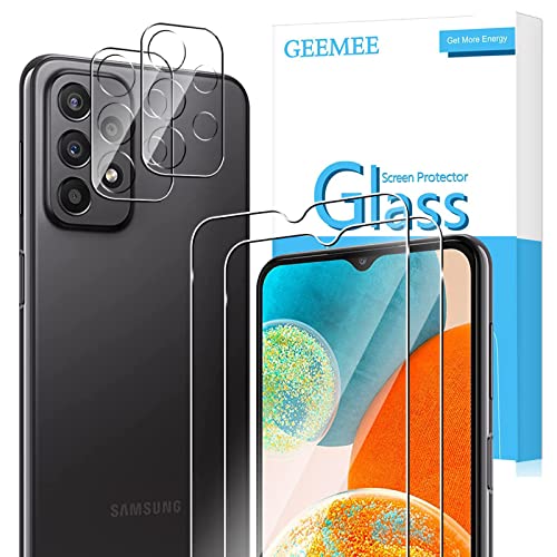 GEEMEE für Samsung Galaxy A23 5G /4G für Panzerglas Schutzfolie + Kamera Schutzfolie,【2 Stück +2 Stück】 9H Filmhärte Gehärtetem Schutzglas Hohe Empfindlichkeit Displayschutzfolie (Transparent) von GEEMEE