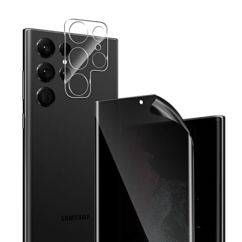 GEEMEE für Samsung Galaxy S22 Ultra Privacy Schutzfolie + für Panzerglas Kamera Schutzfolie,【1 Stück + 1 Stück】 Anti-Spähen Weich TPU Displayschutzfolie Blasenfreie Blickschutzfolie Anti-Spy Folie von GEEMEE