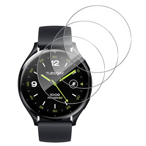 GEEMEE für Xiaomi Watch 2 für Panzerglas Schutzfolie,【3 Stück】 9H Härte Easy Installation, Premium Bruchsicher Gehärtetes Glas Schutzfolie für MI Watch 2 von GEEMEE