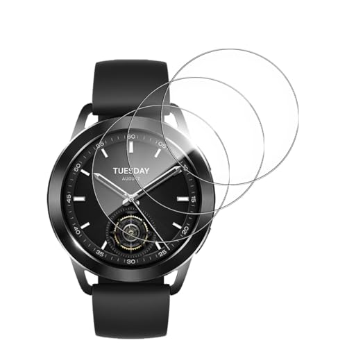 GEEMEE für Xiaomi Watch S3 für Panzerglas Schutzfolie,【3 Stück】 9H Härte Easy Installation, Premium Bruchsicher Gehärtetes Glas Schutzfolie für MI Watch S3 von GEEMEE