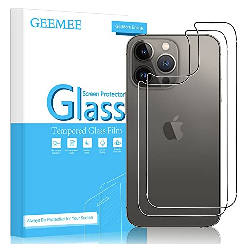 GEEMEE für iPhone 13 Pro Max (6.7 Zoll) Rückseite Hinten für Panzerglas Schutzfolie, 9H Filmhärte Gehärtetem Schutzglas Vollständige Abdeckung Hohe Empfindlichkeit Displayschutzfolie von GEEMEE