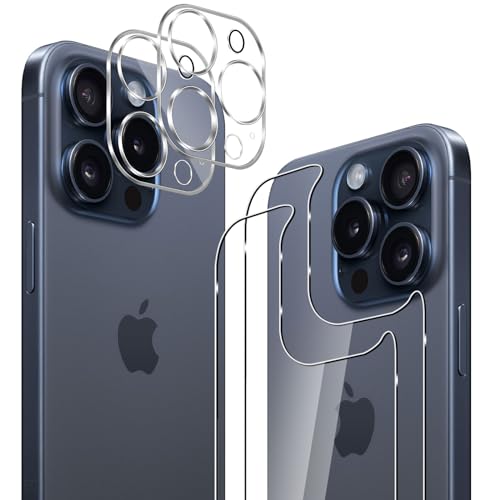 GEEMEE für iPhone 15 Pro Max Hinten für Panzerglas Schutzfolie +Kamera Schutzfolie,【2 Stück +2 Stück】 9H Filmhärte Gehärtetem Schutzglas Hohe Empfindlichkeit Displayschutzfolie GEEMEE für iPhone 15 Pro Max Hinten für Panzerglas Schutzfolie +Kamera Schutzfolie,【2 Stück +2 Stück】 9H Filmhärte Gehärtetem Schutzglas Hohe Empfindlichkeit Displayschutzfolie von GEEMEE